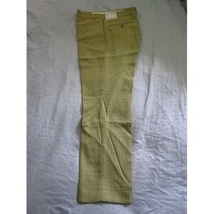 Mens 70's Vintage Farah Premium Twist Tatersall Checker Pants 29x28 Thin Skinny